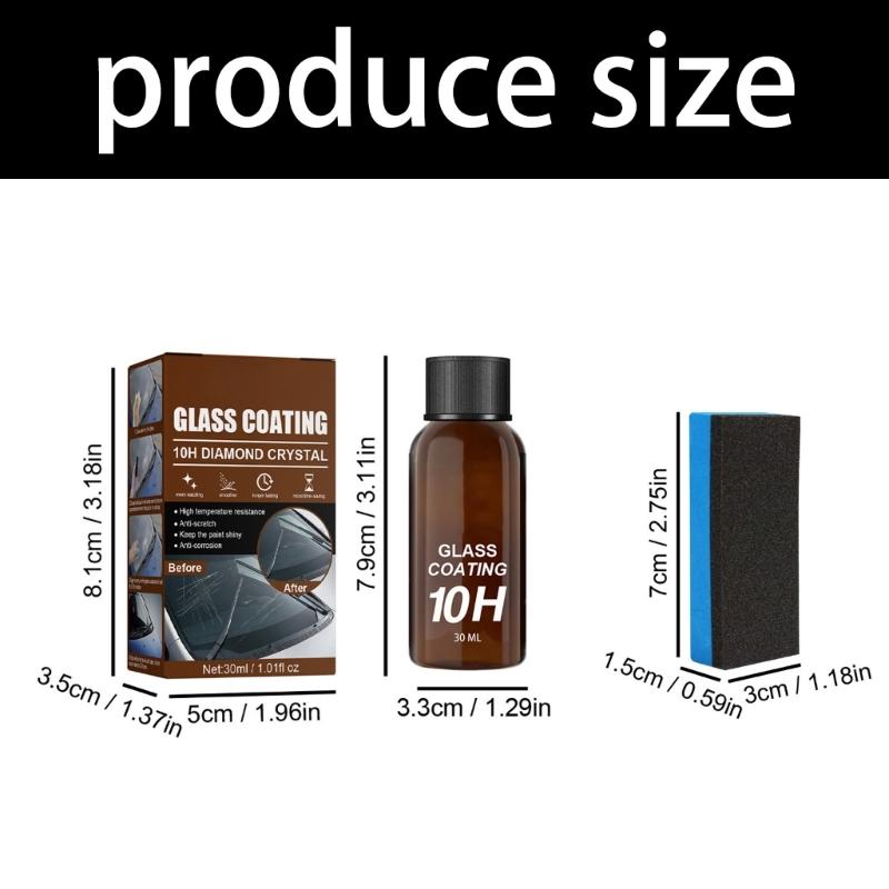30ml Environmentally Safe Windshield Coating Set Sponge Included Leak Proof Designs Car Glass Sealant for Year Round Use