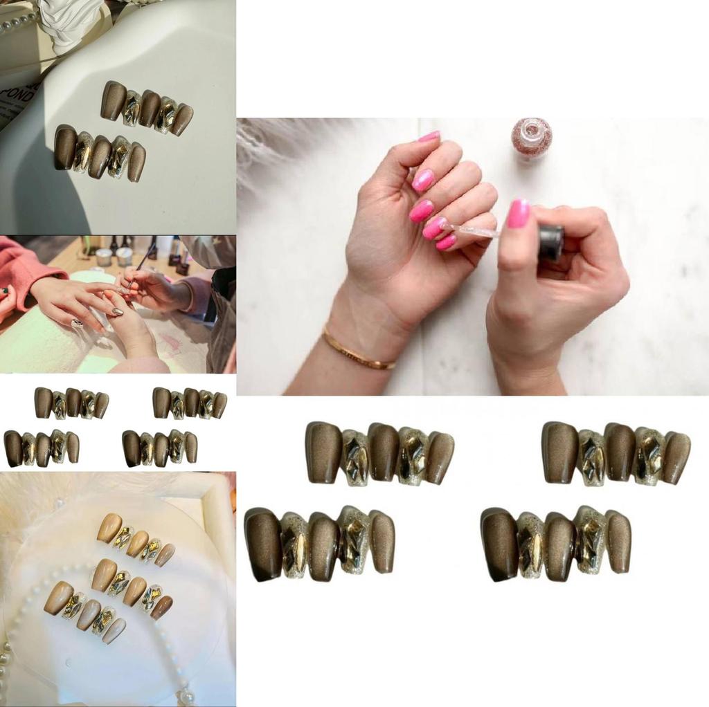 Elegant Cat Eye Flashy Luxury Nail Stickers Starry Sky Mini Size Xs S M L Manicure