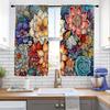 2 Pcs Colorful Big Flowers Print Curtains,suitable for Bedroom,living Room Kitchen Decoration,home Decoration,window Decoration