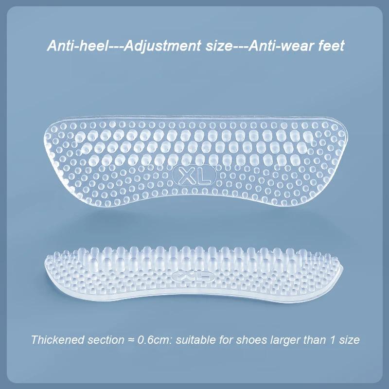Upgraded Silicone Heel Grips Inserts Pads, Anti Slip Heel Cushion Stickers Foot Care Protector for Men Women Loose Shoes