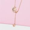 Purple Gold-Plated Rose Gold Girl Temperament Color Gold Star And Moon Necklace Fashion Collarbone Chain Woman