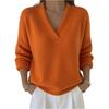 Women's Fashionable Long-sleeved Solid-color Pullover Knitted Sweater Top