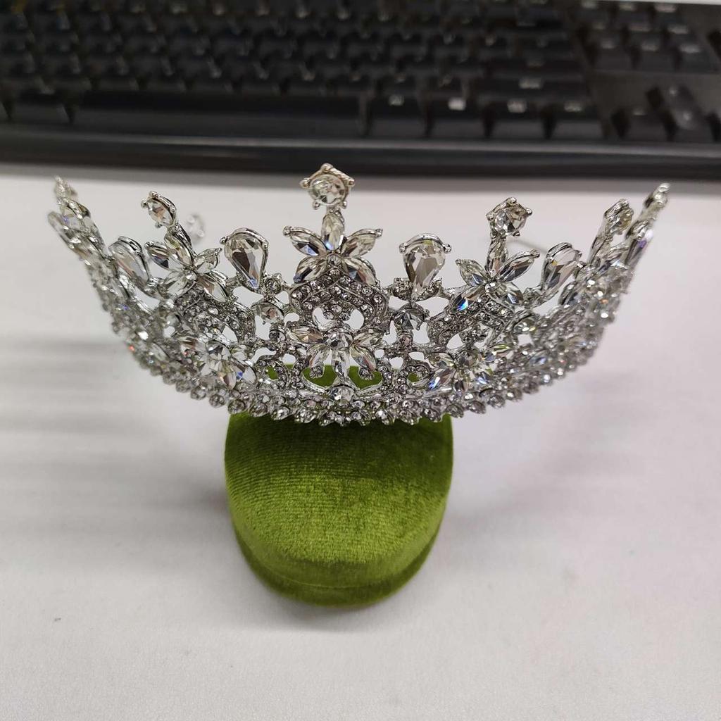 Super flash full diamond princess queen crown headband bride wedding banquet crown light luxury high-end temperament hair accessories woman