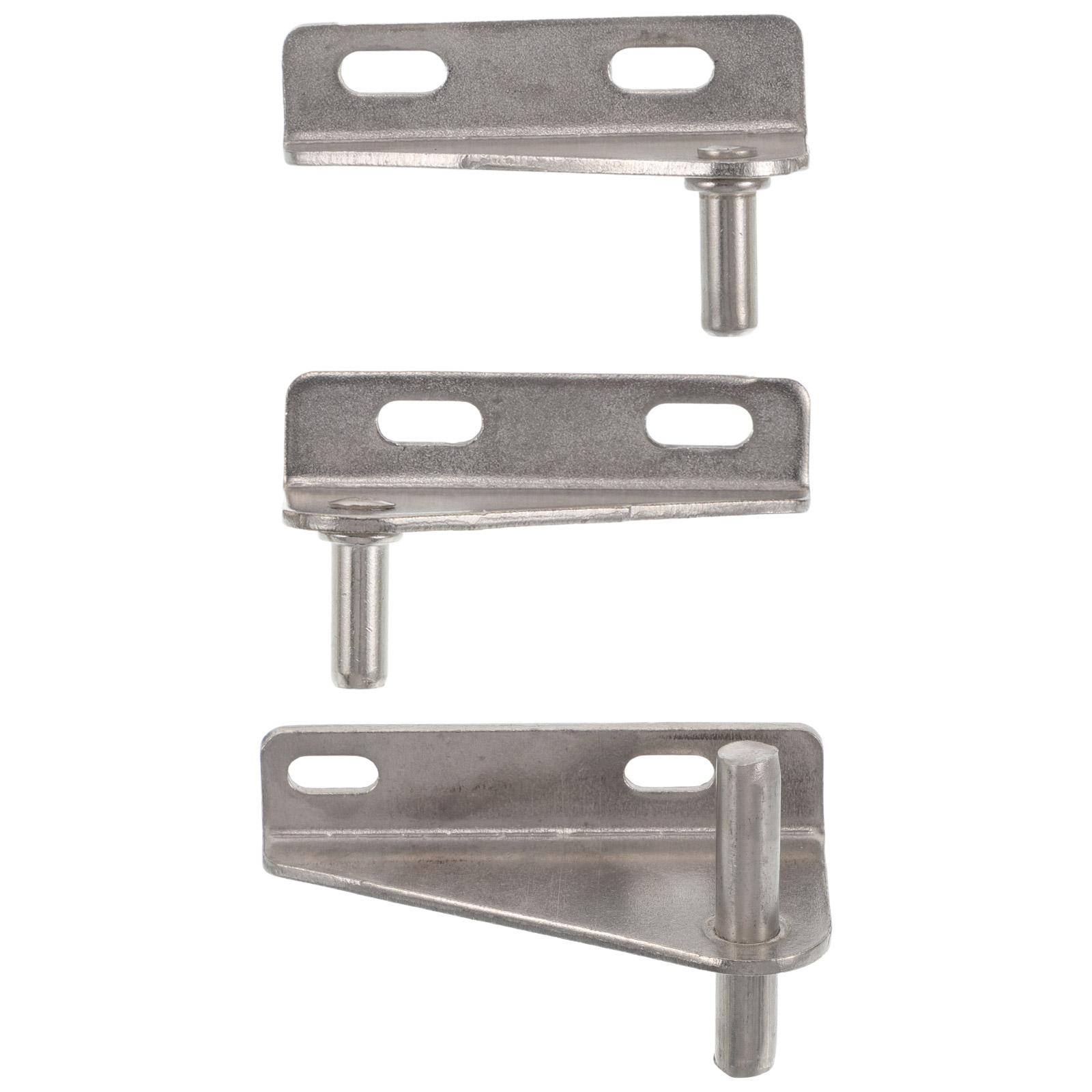 3 Pcs Freezer Hinges Mini Fridge Cooler Replacement Silver Stainless Steel Chest Door Lid