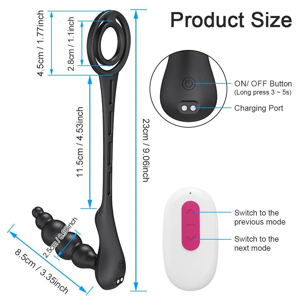 Vibrator cu telecomandă pentru începători pentru bărbați Masaj vibrator de prostată Vibrator anal Stimulator de prostată Jucărie sexuală pentru cupluri