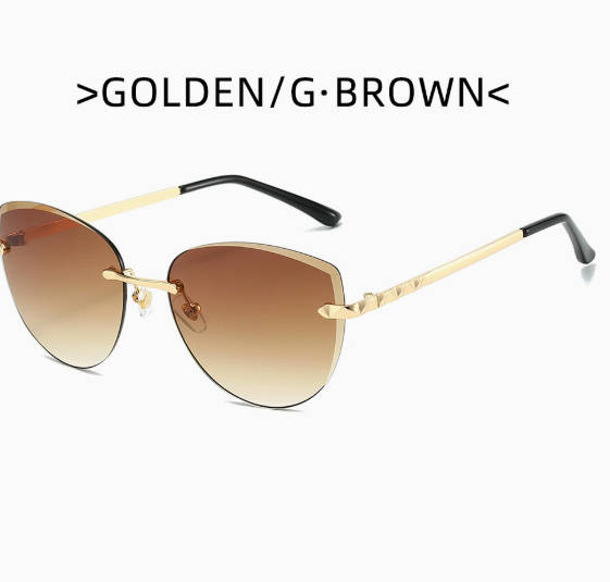 

Metal Frame Rimless Sunglasses Lightweight UV Protection Gradient Lens Outdoor Eyewear for Men and Women One Size
