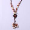 Bohemian Ethnic Style Ceramic Necklace Long Tassel Necklace Retro Simple Versatile Sweater Chain