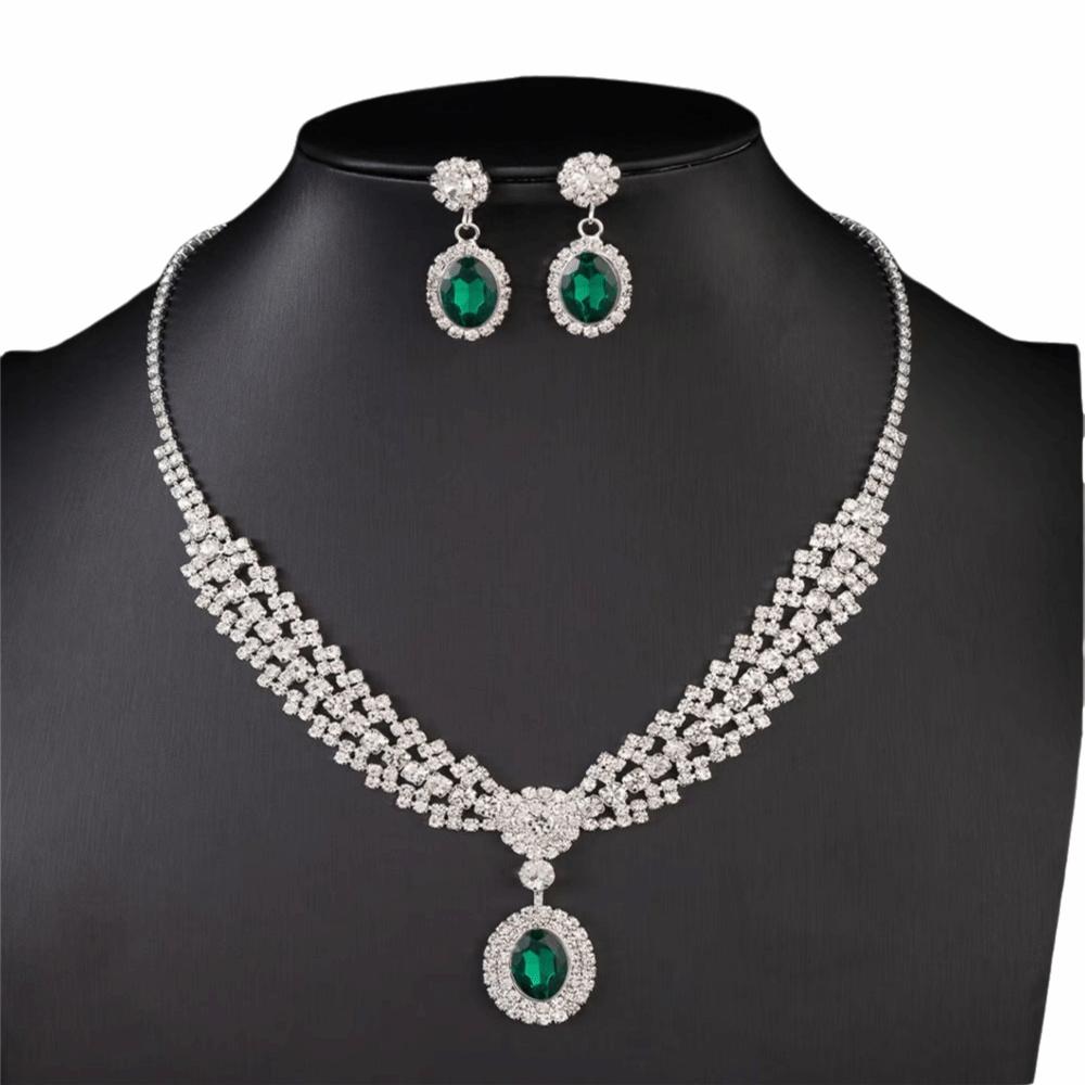 Sparkling Women's Rhinestone Jewelry Set Water Drop Pendant Crystal Jewelry Set  Party Banquet