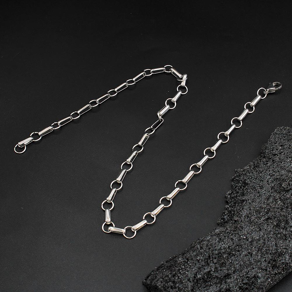 Oval Link Titanium Steel Necklace for Women - YS369