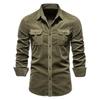 Herren Herbst Baumwolle Basic Cord Herren Businesshemd Slim Freizeithemd Herren Langarmjacke