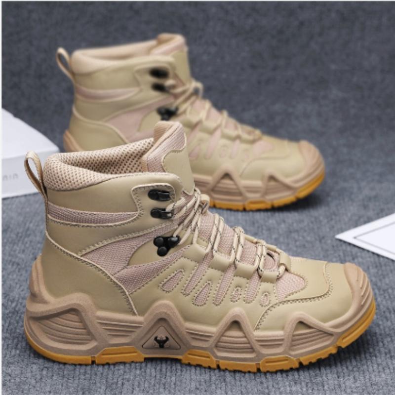 

Outdoor Hiking Waterproof Straps Breathable Motorcycle Shoes Men Tactical Boots with Straps for Combat Training Shoes Zapatos 44 хакі