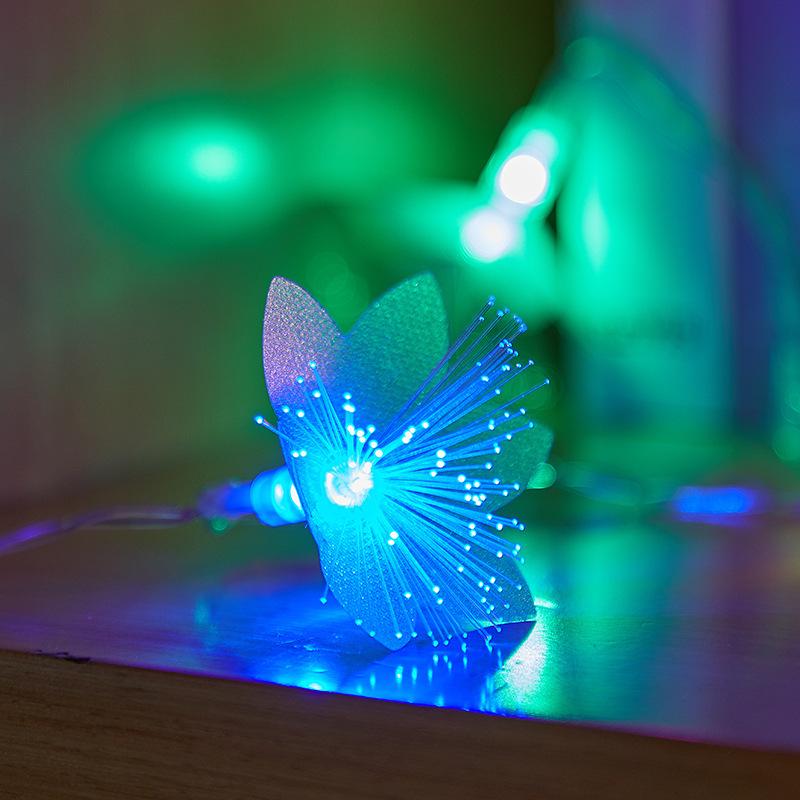 LED Fiber Optic Flower String Lights - Flashing Wedding & Christmas Decor