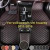 Car Floor Mats For Volkswagen VW Touareg 2011-2018 Microfiber Leather Full Coverage Auto Floor Mats Luxury Floor Liners