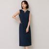 Elua Linen Blended Dress Navy