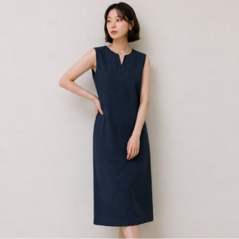 Elua Linen Blended Dress Navy