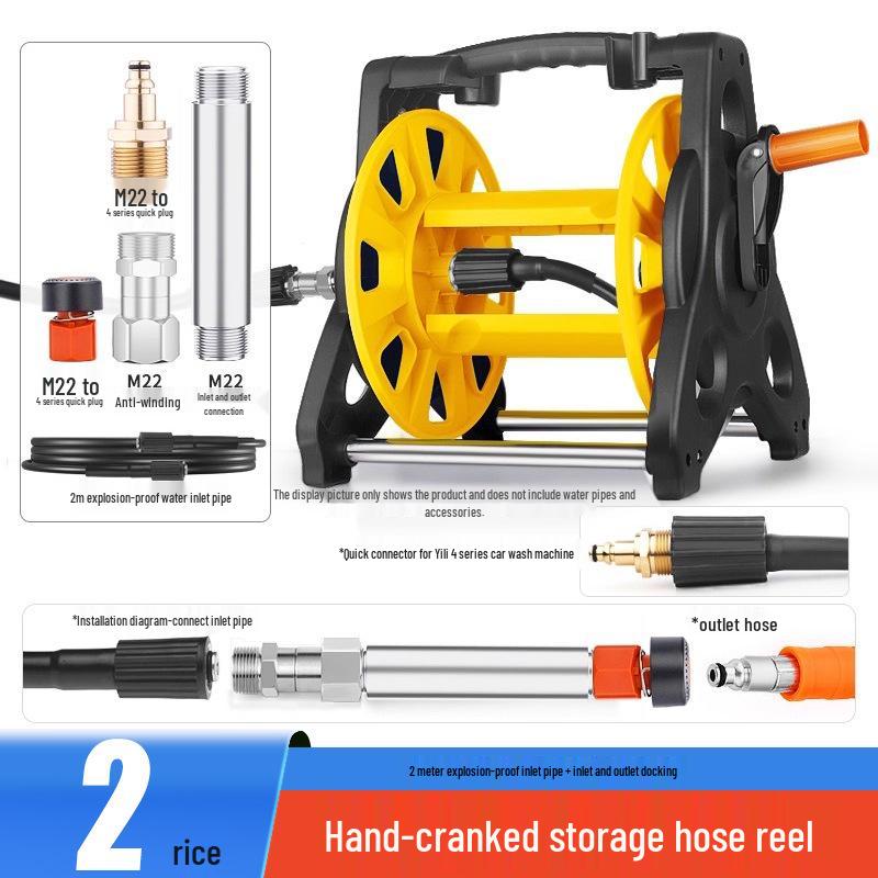 High-Pressure Water Hose Reel & Storage Rack for Car and Household Cleaning