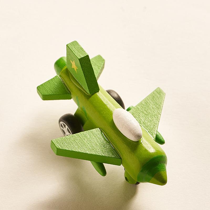 Kids Mini Wooden Cars Truck Aircraft Model Toy Montessori Wooden Education Colorful Vehicle Toys Simulation Cars Decoration Gift