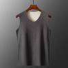 Men Winter Fall Thermal Vest V Neck High Elasticity Sleeveless Slim Fit Soft Warm Solid Color Pullover Seamless Cold-proof Men Underwear Vest