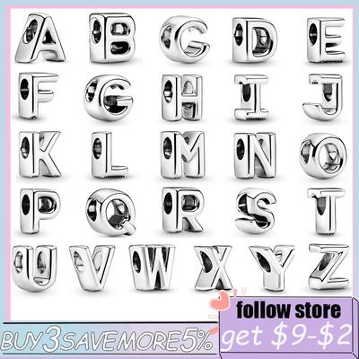 New 925 Sterling Silver Letter Alphabet A-Z Charm Bead 12 Constellations Pendant Fit Original  Bracelet DIY Jewelry Women