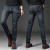 Four Season Wearable New Men'S Retro Elastic Denim Business Loose Straight Leg Pants Fashion Trend Elastic Pants