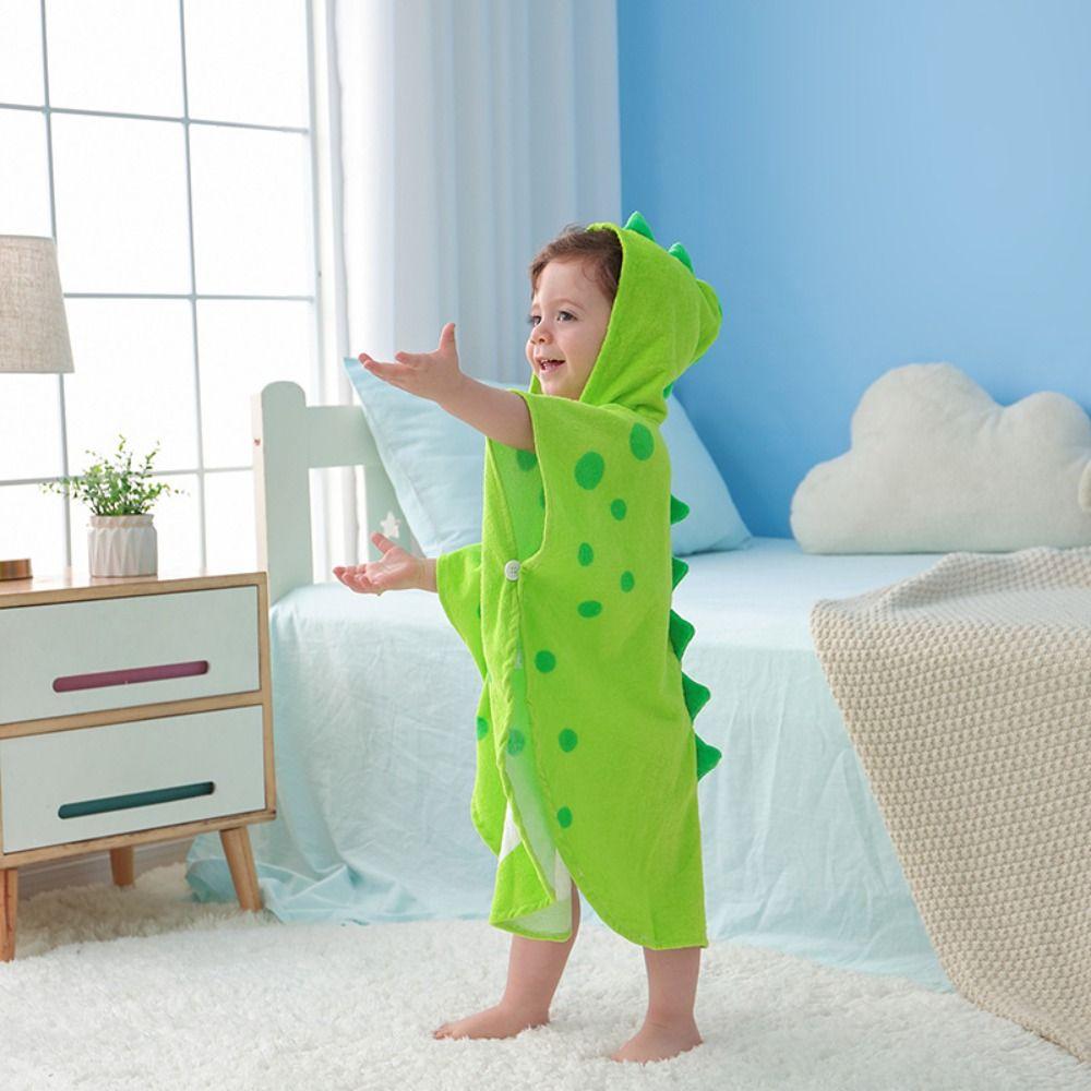 Warm Single Layer Kids Bath Towel Cartoon Soft Girls Hooded Bathrobe Swim Towel Shower Cloak Boy Cloak Towel Girl