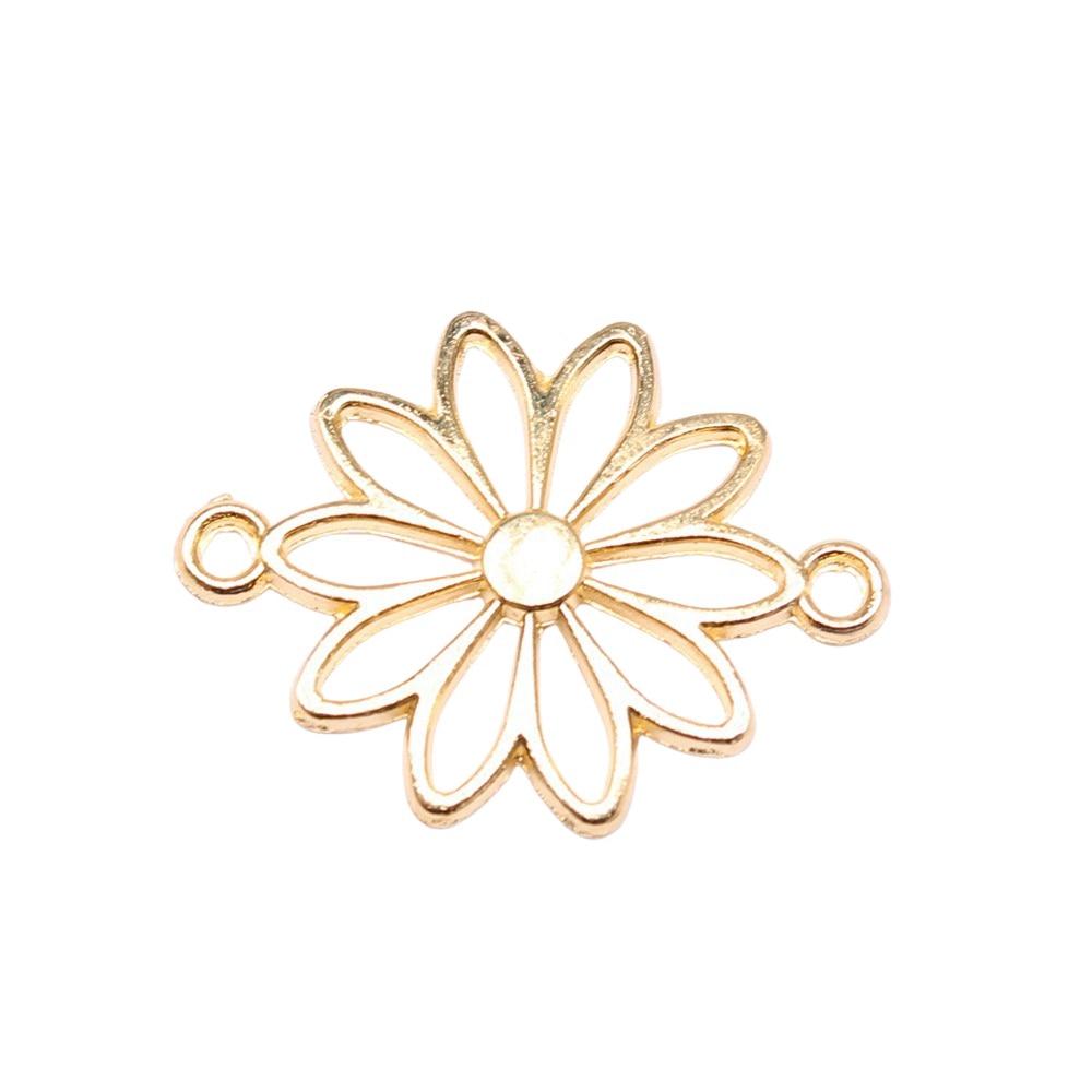 

20 шт., подвески в форме цветка, компоненты ювелирных изделий, аксессуары, золотой цвет, цинковый сплав, 25X19 мм