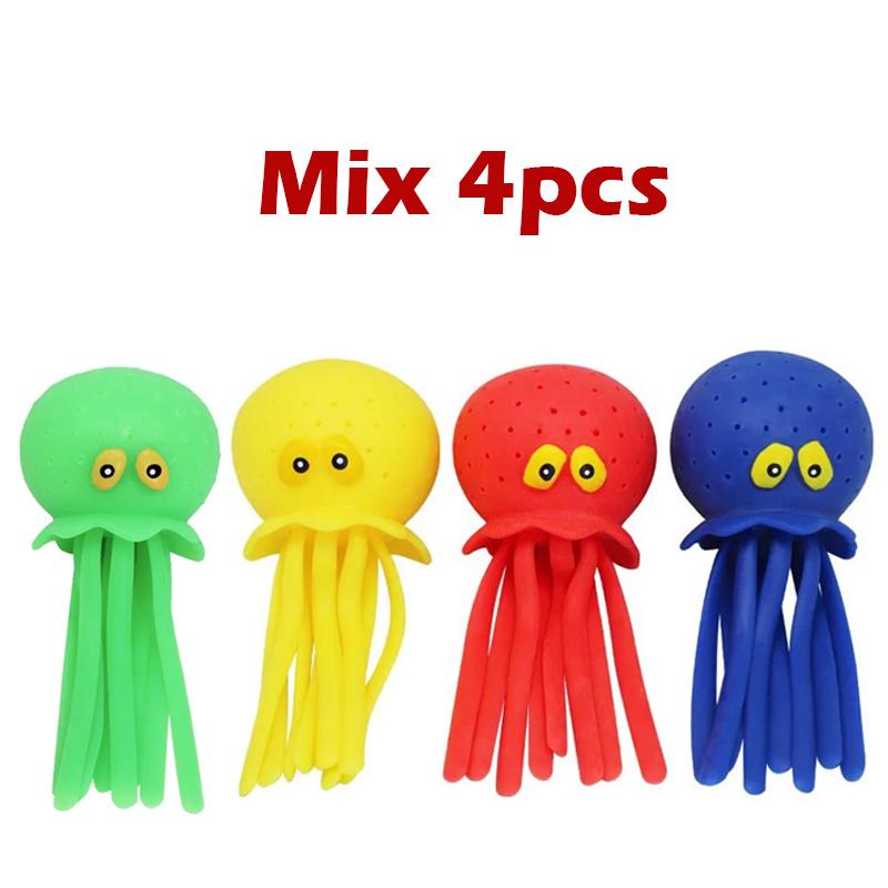 14-delig Baby Badspeelgoed Spons Waterabsorberende Octopus Knijp Stressverlichtend Speelgoed Zomer Zwemmen Spelen Water Badspeelgoed Voor Kinderen