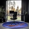 Christmas Santa Claus Printed Round Rug Carpet Chair Rug Area Rug Entryway Doormats,for Office Chair Living Room Bedroom Kitchen Room.