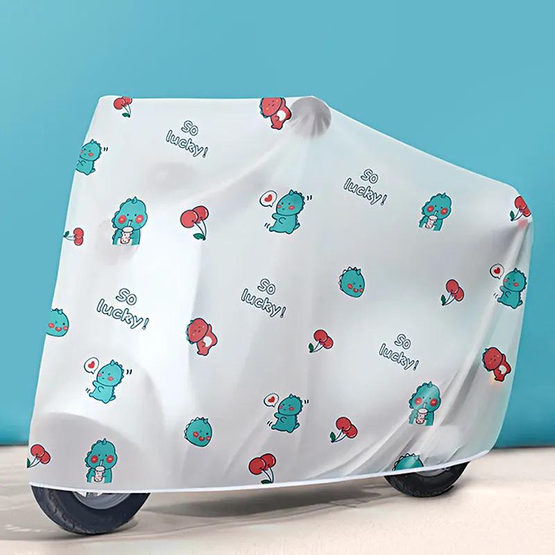 1PC Waterproof Cartoon Pattern Electric Bike Raincover Universal Motorcycle Cover Thickening Sunshade Cute