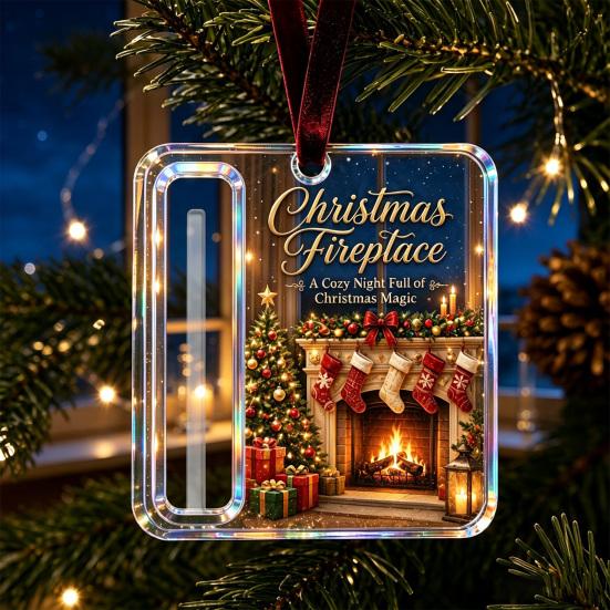 Holiday Party Hanging Decor 2Pcs Christmas Cash Gift Holder Ornament, Acrylic Money with Tree Decorations Santa Snowman Design, Pendant for