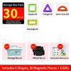 Magnetic Tile Constructor, 30 Pieces, 4 Shapes, Multi‑colored, Educational Toy for Children, Storage Box, Wheels and Instructions As a Gift.