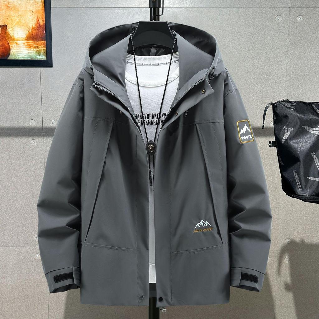 2024 Trendy Plus Size Men's Windbreaker: Casual Loose Workwear for Spring/Autumn