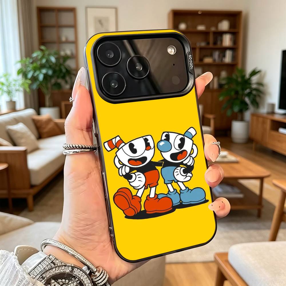 P-Popular C-Cuphead Game Phone Case For iPhone 17,16,15,14,13,12,11 Plus,Pro Max,XS,Colorful Silver Black Cover iPhoneXSMAX