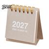 Gold Twin Binding Desk Calendar Mini 2026-2027, Oct 2026 To Dec 2027 Standing Flip Small Artistic Office Stationery Supplies Calendar, 14 Monthly