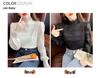 Women's Elegant Lace Long-Sleeve Base Layer Top, French Style, Plus Size, Autumn 2025 Collection