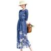 Women's Summer Positioning Print Lace-up Waist Artistic Travel Slimming Dress