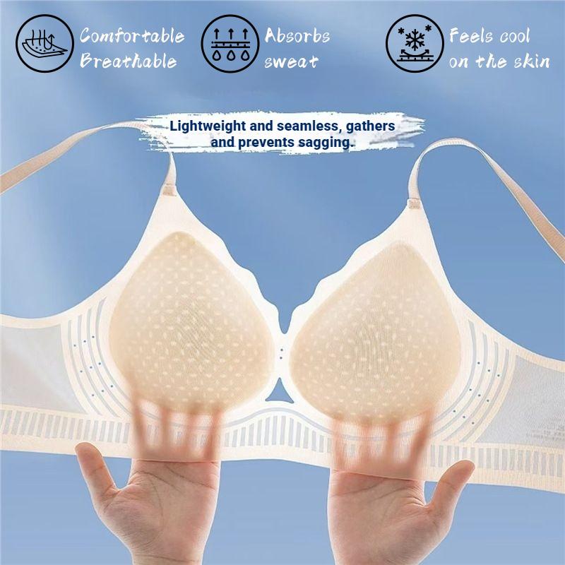 All Of Me Summer Ultra-thin Ice Silk Bras Underwear Women's Seamless No Steel Ring Gathering Bralette Ladies' Cool Feeling Breathable Bras