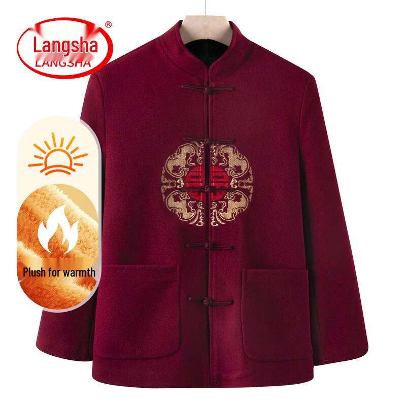 LangSha Festive Red Tang Suit for Elderly Couples M195