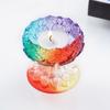 Resin Casting Candle Holder Silicone Mold Crystal Lotus Mirror Mold Suitable for Epoxy Candle Holder Family Table Decor