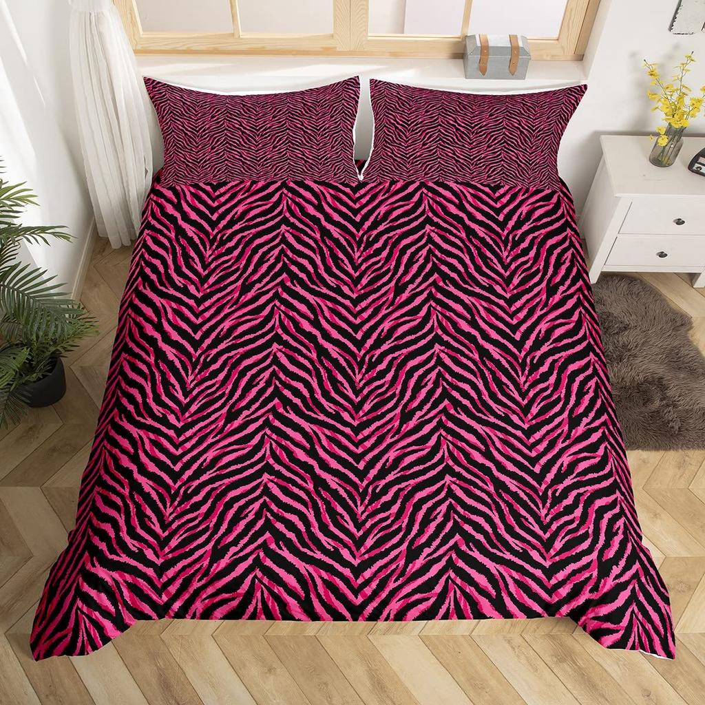 Zebra Striped Quilt Cover Black And White Geometric Bedding Duvet Cover Set Wild Animal Three-Piece Set
