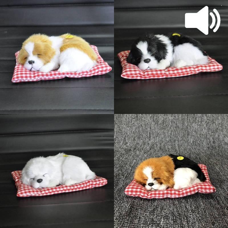 Dog Plush Sleep Toy Model Ornament Make Sound Lifelike Simulation Doll Gift