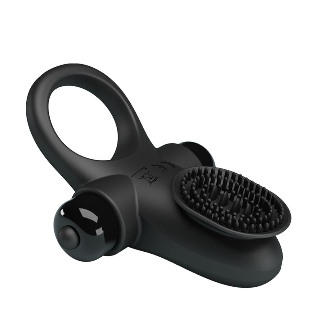 Multi-speed Penis Cock Ring Vibrating Delayed Orgasm Ring Brush Massage Vibrator Sex Toy for Men