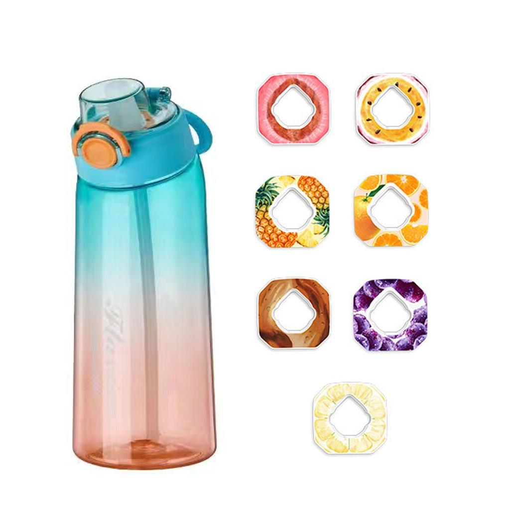 Water Bottle With 7 Pods, 900ML Fruit Water Bottle, 0% Sugar Water Cup, Sports Water Cup