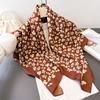 Luxury Brand Spring 90Cm Floral Print Twill Silk Scarf for Women Fashion Shawl Square Scarves Hijab Bandana Foulard Neckerchief