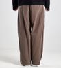 Beoteunseoul Vintage Washed Cutoff Curved Cotton Pants (Dark Brown)
