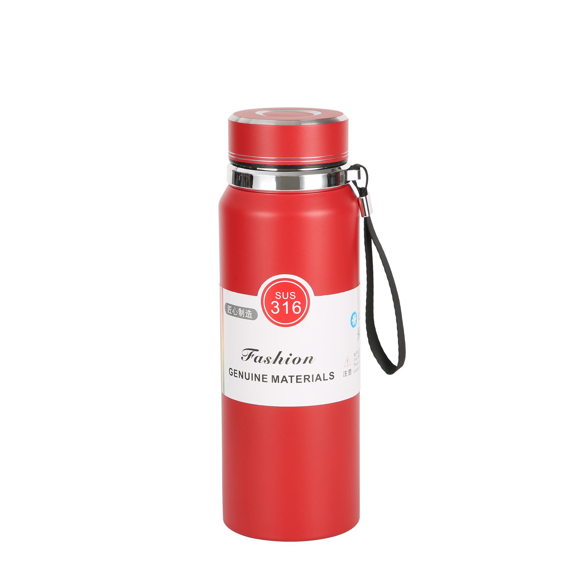Premium 316 Stainless Steel Portable Sports Thermos with Tea Infuser and Lanyard 600ml