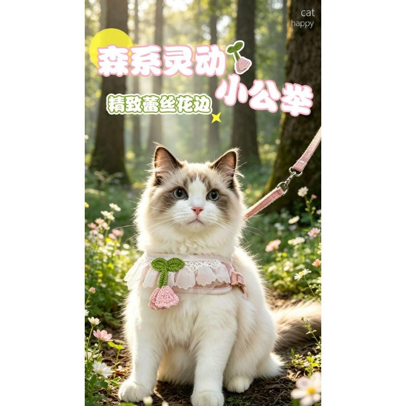 Katzen verstellbares Geschirr mit Leine Set für Outdoor-Spaziergänge Ausbruchsicher