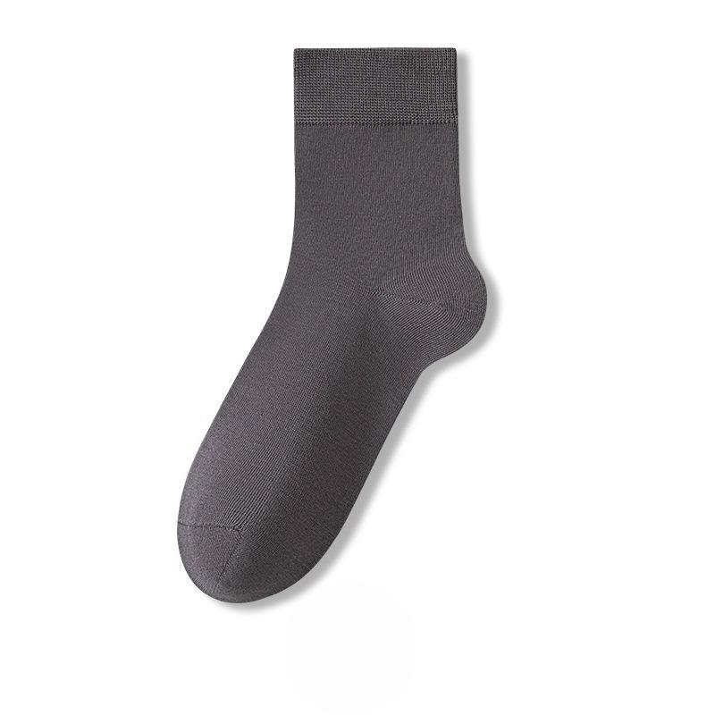 Male Spring and Autumn Business Mesh Eye Pure Cotton Pure Color Antibacterial Deodorant Breathable Tube Socks