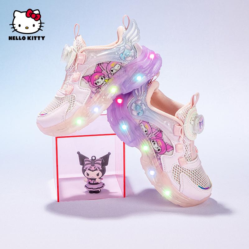 Kulomi Children's Shoes Summer New Girls' Sports Shoes New Versatile Flashing Lights Dad Shoes Single Mesh Breathable