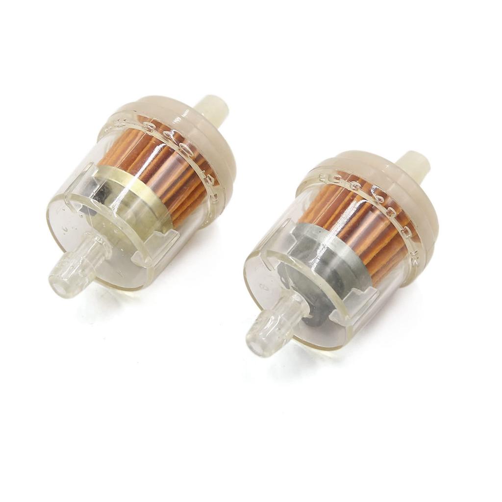 uxcell Motorrad Kraftstofffilter Inline Benzinfilter Schlauchdurchmesser 8mm Goldton Klar 2er-Pack